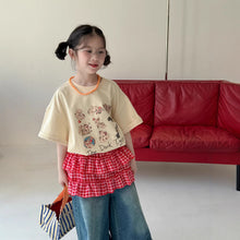 將圖片載入圖庫檢視器 2025X34SE-夏季女童韓版圓領字母短袖百搭上衣
