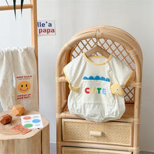 Load image into Gallery viewer, 2402253LS-Summer cartoon letter contrast color bodysuit 
