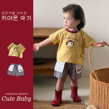 將圖片載入圖庫檢視器 M627093TG-夏季｜撞色小狗｜短褲套裝
