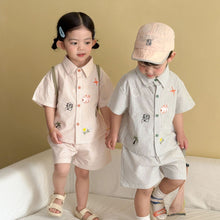 Load image into Gallery viewer, XZ260915TG-夏季｜條紋簡約｜襯衫套裝
