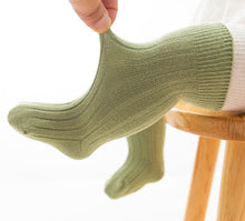 Load image into Gallery viewer, WH122101AC-Combed cotton solid color double needle breathable knee socks
