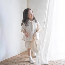 Load image into Gallery viewer, Y8537TG-Summer children&#39;s soft and breathable wrinkled cotton short-sleeved shorts two-piece suit 
