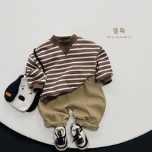 Load image into Gallery viewer, 23157SE-Winter children&#39;s one-piece fleece striped casual top
