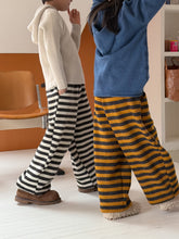 將圖片載入圖庫檢視器 2025D204PA-冬季條紋針織加厚休閒直筒長褲
