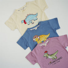Load image into Gallery viewer, 24048SE-Summer pure cotton cute dinosaur baby short-sleeved top
