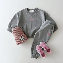 Load image into Gallery viewer, 24247TG-Autumn Korean version of letter embroidered top + trousers two-piece set
