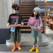 Load image into Gallery viewer, 2025X138PA-Summer Korean style ripped denim shorts for boys and girls
