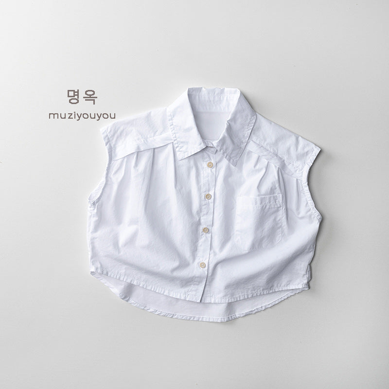 25166SE-夏季兒童無袖純棉襯衫