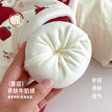 將圖片載入圖庫檢視器 ZDL5682LS-冬季嬰幼兒喜慶中國風拼色加絨連體衣
