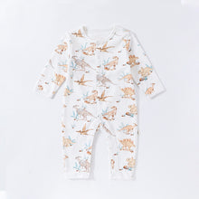 Load image into Gallery viewer, D24399LS-Autumn pure cotton animal print round neck long sleeve romper 
