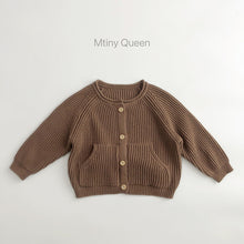 Load image into Gallery viewer, 25K01SE-春秋坑條針織開襟外套
