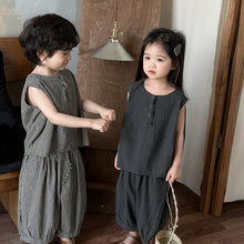 Load image into Gallery viewer, 25X28TG-夏季｜格紋森系｜背心兩件套
