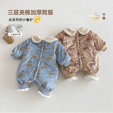 Load image into Gallery viewer, ZDL5200LS-冬季加絨毛毛領卡通連體衣
