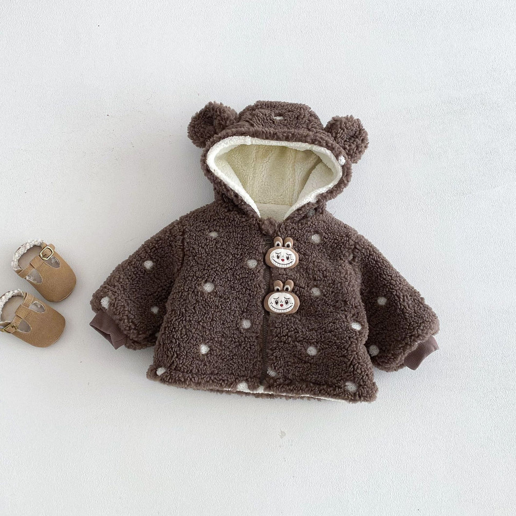 ZDW5306TG-冬季加絨波點麥穗絨連帽外套&褲子