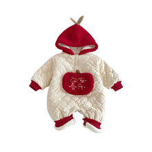 將圖片載入圖庫檢視器 ZDL5607LS-冬季拜年連身衣｜拼色連帽加絨款
