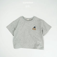 將圖片載入圖庫檢視器 1532SE-夏日卡通小熊純棉條紋半袖t
