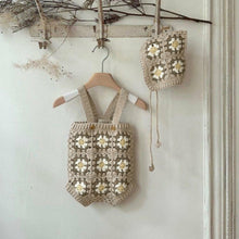 將圖片載入圖庫檢視器 MY9514LS-秋冬季韓版嬰兒復古手工勾花針織背心連身褲兩件套
