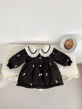 將圖片載入圖庫檢視器 H10018SE-冬季夾棉花邊翻領外套（長款加厚）
