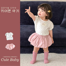 將圖片載入圖庫檢視器 M623025TG-夏季｜碎花泡泡袖｜包屁裙套裝
