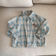 將圖片載入圖庫檢視器 CC260820SE-春秋季刺繡小馬格紋長袖襯衫
