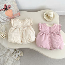 將圖片載入圖庫檢視器 H10669SE-冬季加絨蝴蝶結馬甲&amp;刷絨上衣&amp;喇叭長褲
