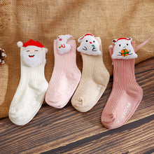 將圖片載入圖庫檢視器 026AC-INS聖誕系列嬰幼兒中筒防滑襪(三雙起批)
