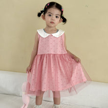 將圖片載入圖庫檢視器 XQ260907DS-夏季｜娃娃領網紗｜背心連衣裙
