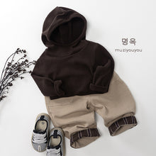 將圖片載入圖庫檢視器 25220PA-冬季韓版拼色刷絨休閒長褲
