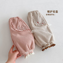 Load image into Gallery viewer, ZDK5263PA-冬季加絨繡花束口休閒褲
