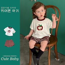 Load image into Gallery viewer, M627123TG-夏季｜條紋短袖｜短褲套裝
