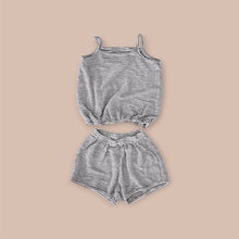 Load image into Gallery viewer, Y8531TG-Summer boys and girls pure cotton retro striped camisole + shorts set 
