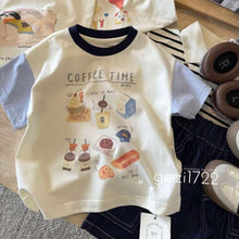 將圖片載入圖庫檢視器 61603SE-夏季兒童卡通拼色純棉半袖T
