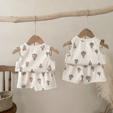 Load image into Gallery viewer, 51416TG-Summer children&#39;s Nordic style hot air balloon print home clothes two-piece set 
