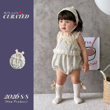 Load image into Gallery viewer, 624165LS-夏季｜吊帶花邊｜女寶薄款包屁連體衣
