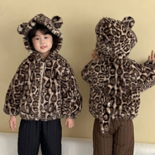 Load image into Gallery viewer, DW250620SE-冬季豹紋仿兔毛加厚外套
