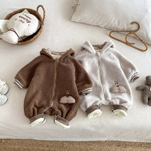 將圖片載入圖庫檢視器 ZDL5181LS冬季顆粒絨連身衣｜毛毛連帽爬服
