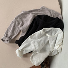 將圖片載入圖庫檢視器 2153SE-秋季韓版百搭素色竹節棉長袖T恤
