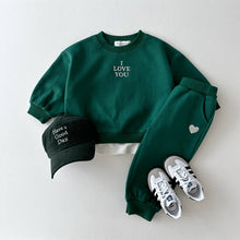 Load image into Gallery viewer, 24247TG-Autumn Korean version of letter embroidered top + trousers two-piece set
