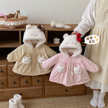 Load image into Gallery viewer, ZDW5266SE-冬季加厚毛毛連帽棉服外套
