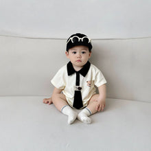Load image into Gallery viewer, 51402LS-Summer Korean style short-sleeved gentleman&#39;s style bodysuit 

