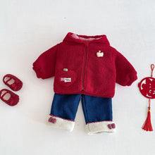 將圖片載入圖庫檢視器 ZDW5707SE-冬季可愛連帽中國風加厚棉服
