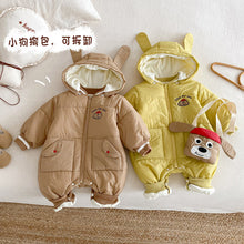 將圖片載入圖庫檢視器 ZDL5067LS-冬季小狗連身衣｜夾棉連帽爬服
