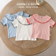 將圖片載入圖庫檢視器 D25123SE-夏裝女童蕾絲短袖上衣
