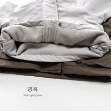 將圖片載入圖庫檢視器 25233SE-冬季兒童加絨拉鍊可拆帽戶外衝鋒衣
