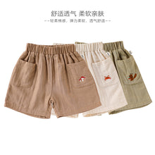 將圖片載入圖庫檢視器 D25111PA-夏季兒童純棉刺繡休閒短褲
