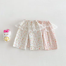 Load image into Gallery viewer, ZCK6077LS-春季貓咪印花蕾絲花邊長褲
