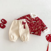 將圖片載入圖庫檢視器 ZDK5705PA-冬季喜慶中國風小馬配飾加絨長褲
