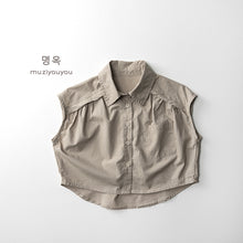 將圖片載入圖庫檢視器 25166SE-夏季兒童無袖純棉襯衫
