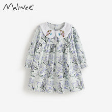 將圖片載入圖庫檢視器 10650DS-秋冬娃娃領花花洋裝
