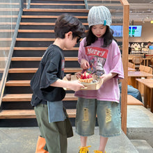 Load image into Gallery viewer, 2025X138PA-Summer Korean style ripped denim shorts for boys and girls
